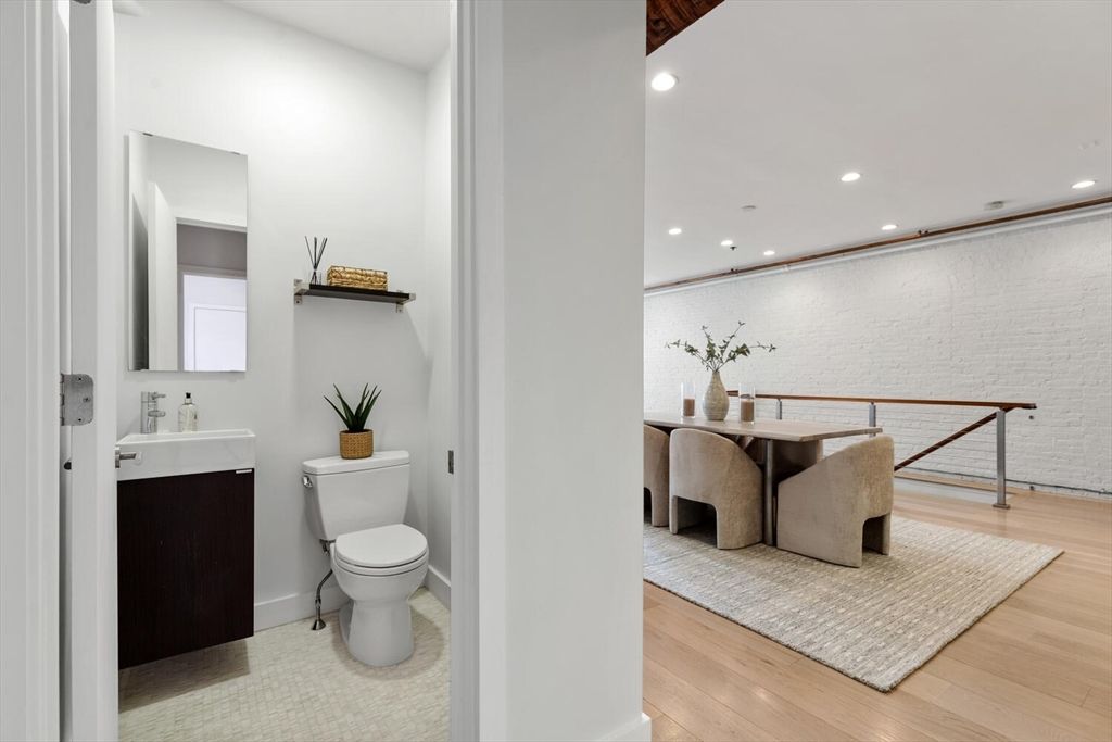 Bathroom, Interior, Recessed Lighting, Wood Texture Flooring