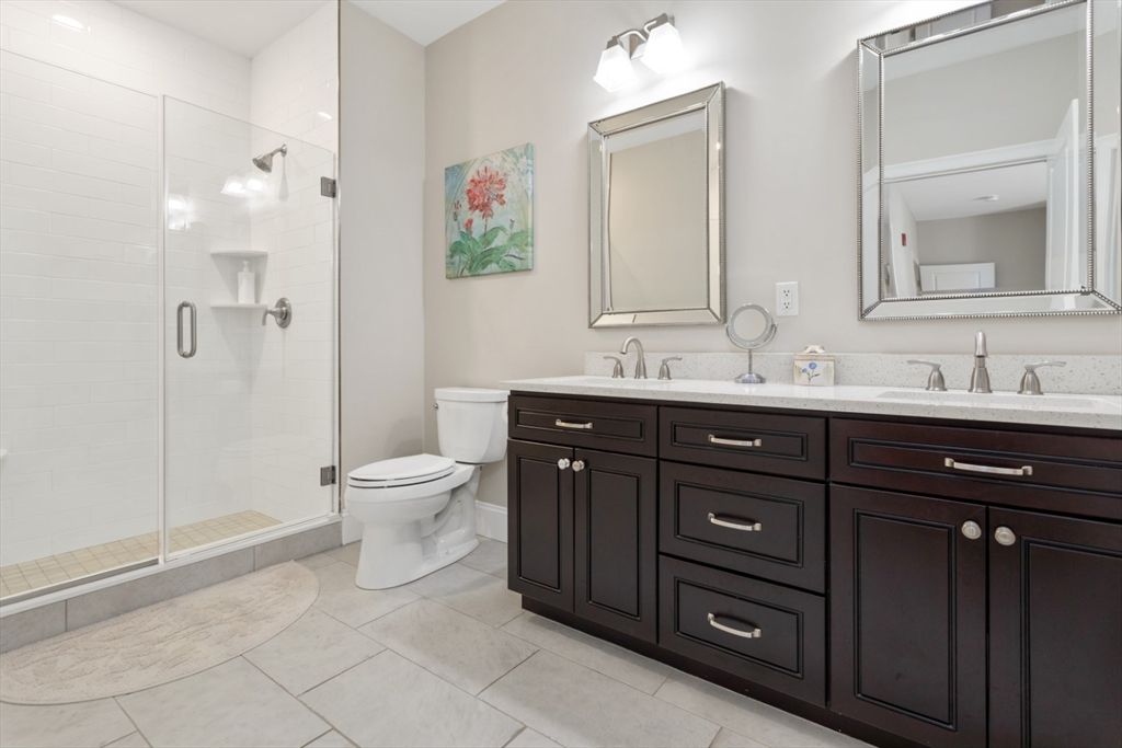 Bathroom, Dual Sink Vanities, Glass Shower, Interior