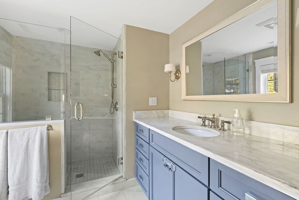 Bathroom, Glass Shower, Interior, Marble