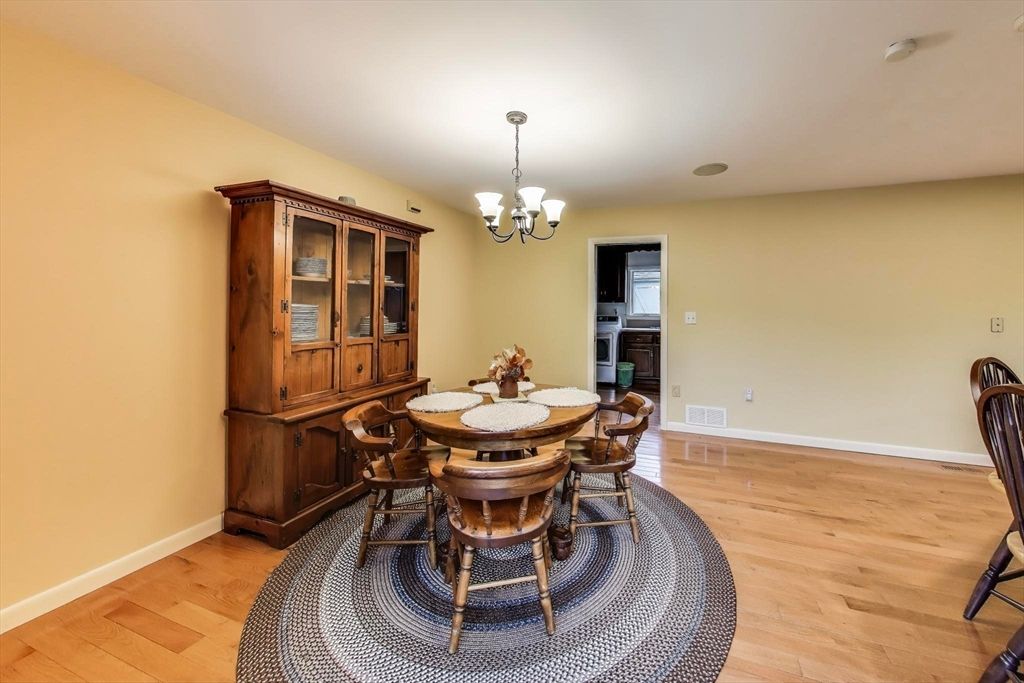 Chandelier, Dining room, Interior, Wood Texture Flooring