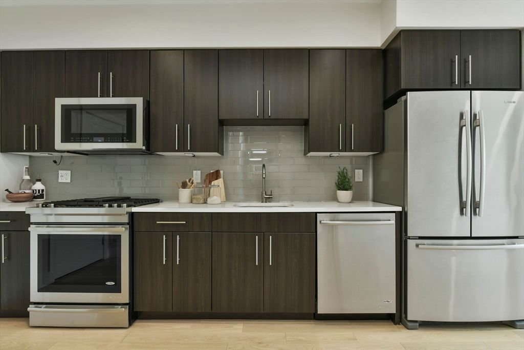 Interior, Kitchen, Stainless Steel Appliances, Wood Texture Flooring