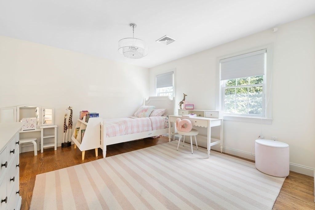 Bedroom, Chandelier, Home Office, Interior, Wood Texture Flooring