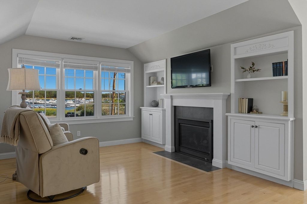 Fireplace, Interior, Wood Texture Flooring