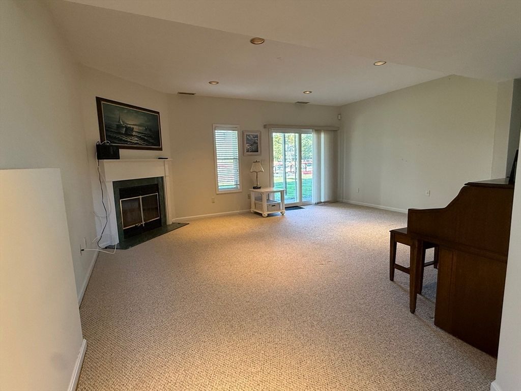 Empty room, Fireplace, Interior, Piano, Recessed Lighting