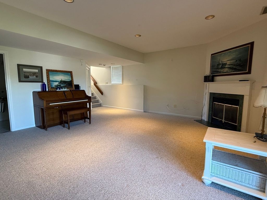 Fireplace, Interior, Piano, Recessed Lighting