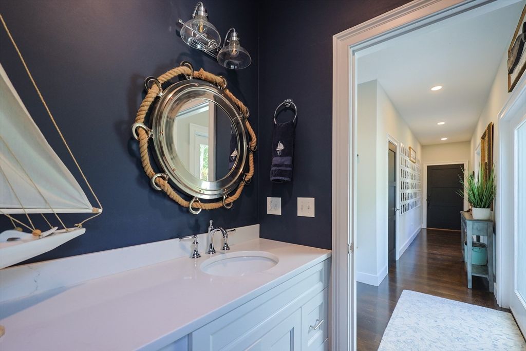 Bathroom, Interior, Recessed Lighting, Wood Texture Flooring