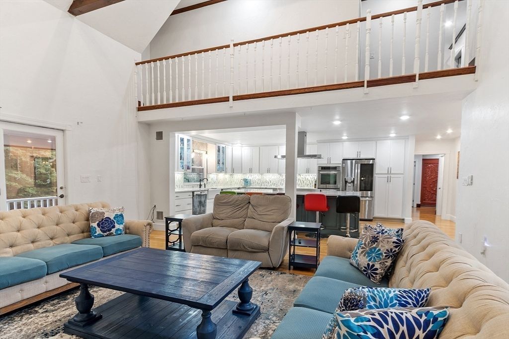 Interior, Kitchen, Living room, Recessed Lighting, Stainless Steel Appliances, Wood Texture Flooring