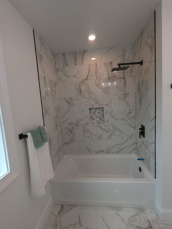 Bathroom, Interior, Marble, Marble Walls, Recessed Lighting