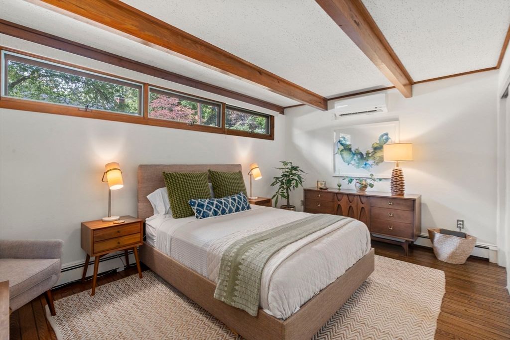 Bedroom, Interior, Wooden Beams, Wood Texture Flooring
