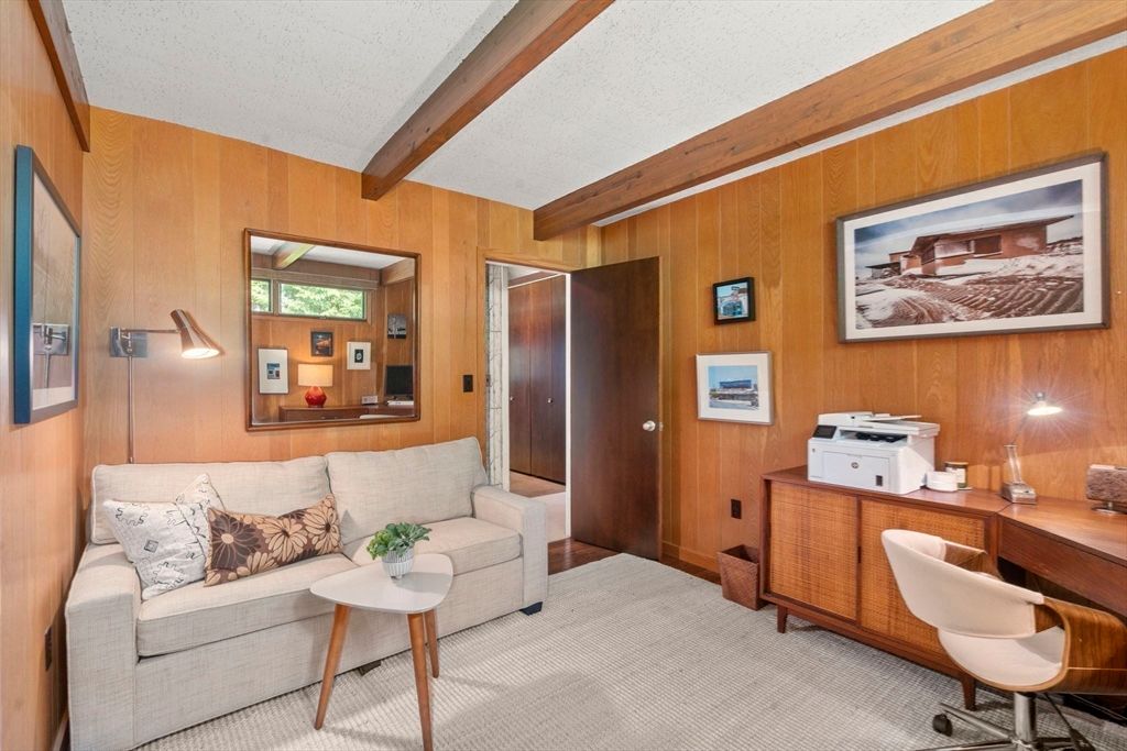 Home Office, Interior, Wooden Beams, Wooden Walls