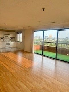 Empty room, Interior, Kitchen, Recessed Lighting, Wood Texture Flooring