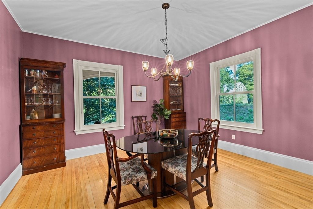 Chandelier, Dining room, Interior, Wood Texture Flooring