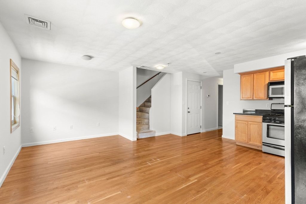 Interior, Kitchen, Stainless Steel Appliances, Wood Texture Flooring