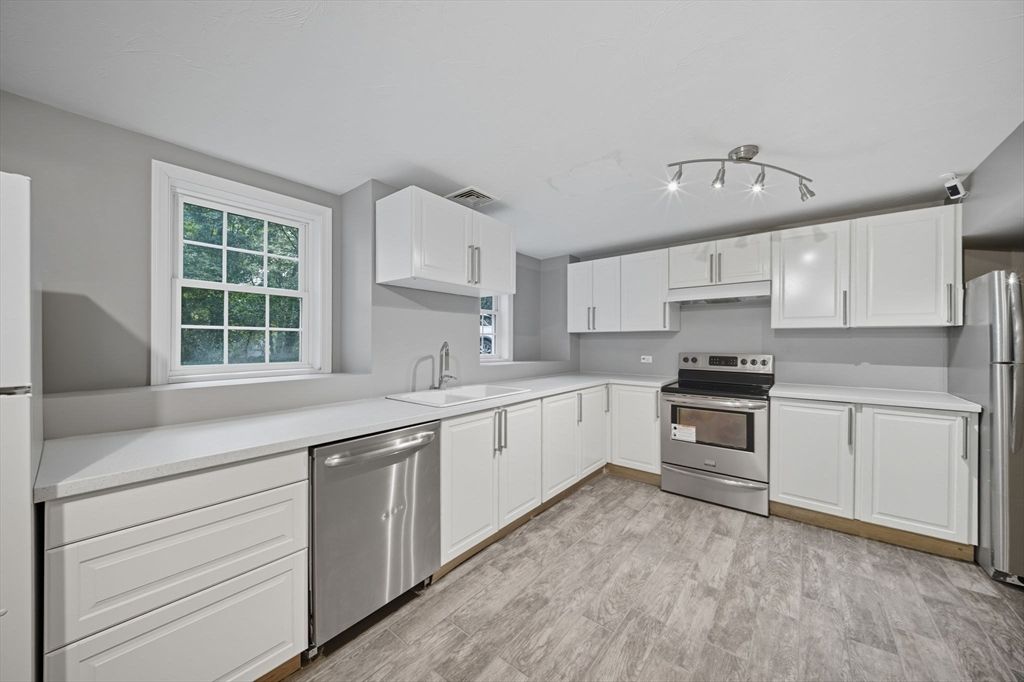 Interior, Kitchen, Stainless Steel Appliances, Wood Texture Flooring