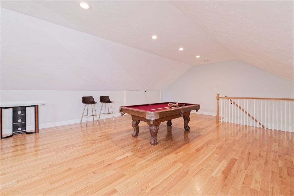 Billiard Table, Game Room, Interior, Recessed Lighting, Wood Texture Flooring