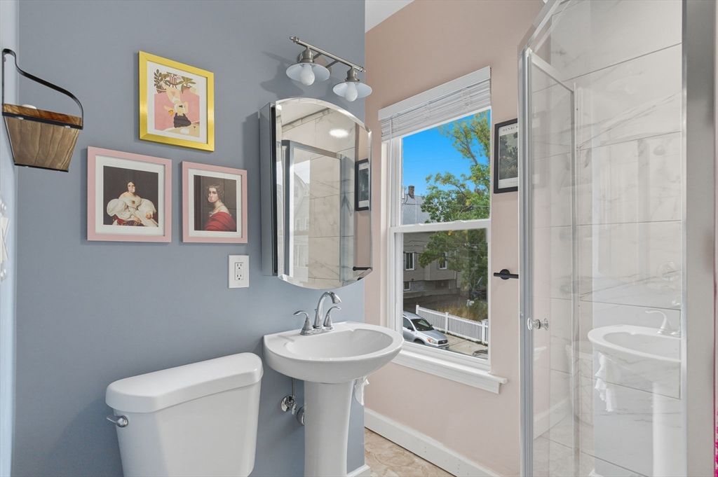 Bathroom, Glass Shower, Interior, Marble Walls