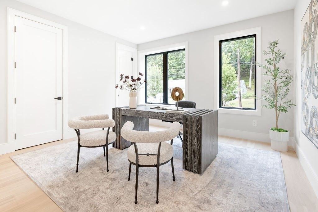 Home Office, Interior, Recessed Lighting, Wood Texture Flooring