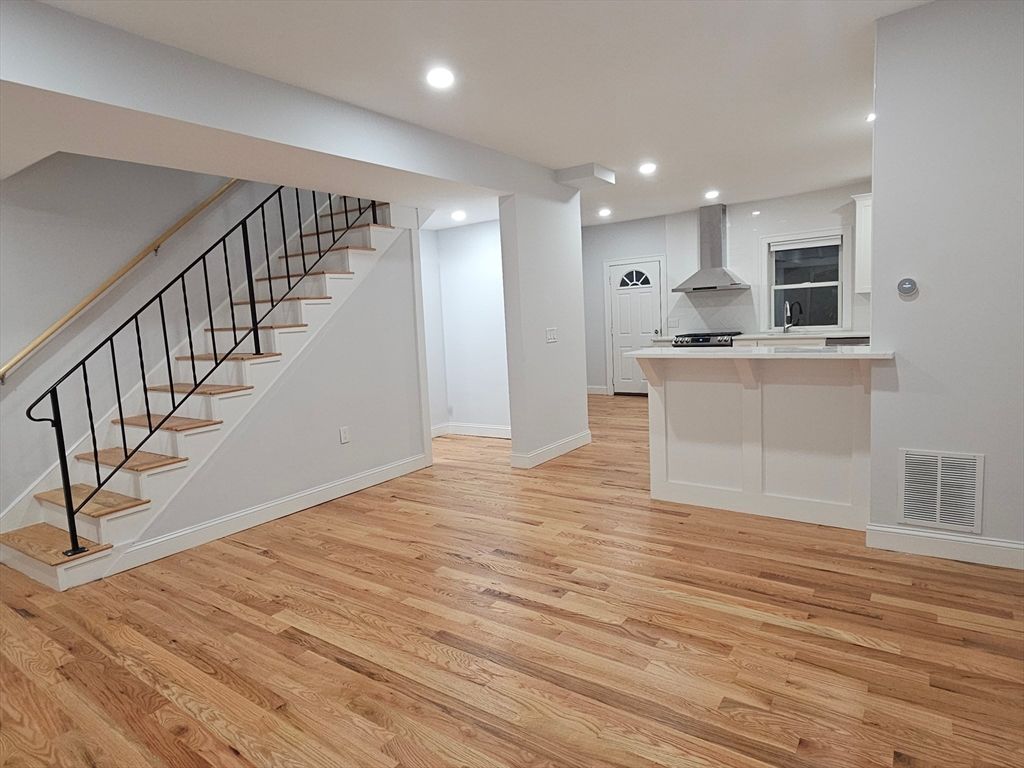 Interior, Kitchen, Recessed Lighting, Wood Texture Flooring