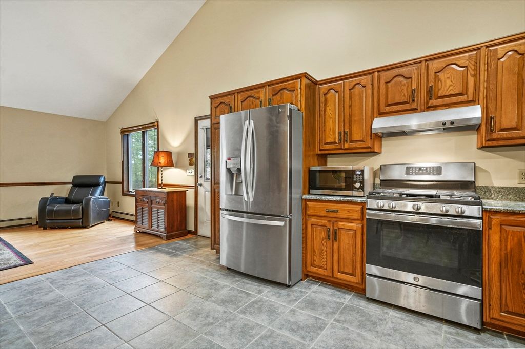 Interior, Kitchen, Stainless Steel Appliances, Wood Texture Flooring