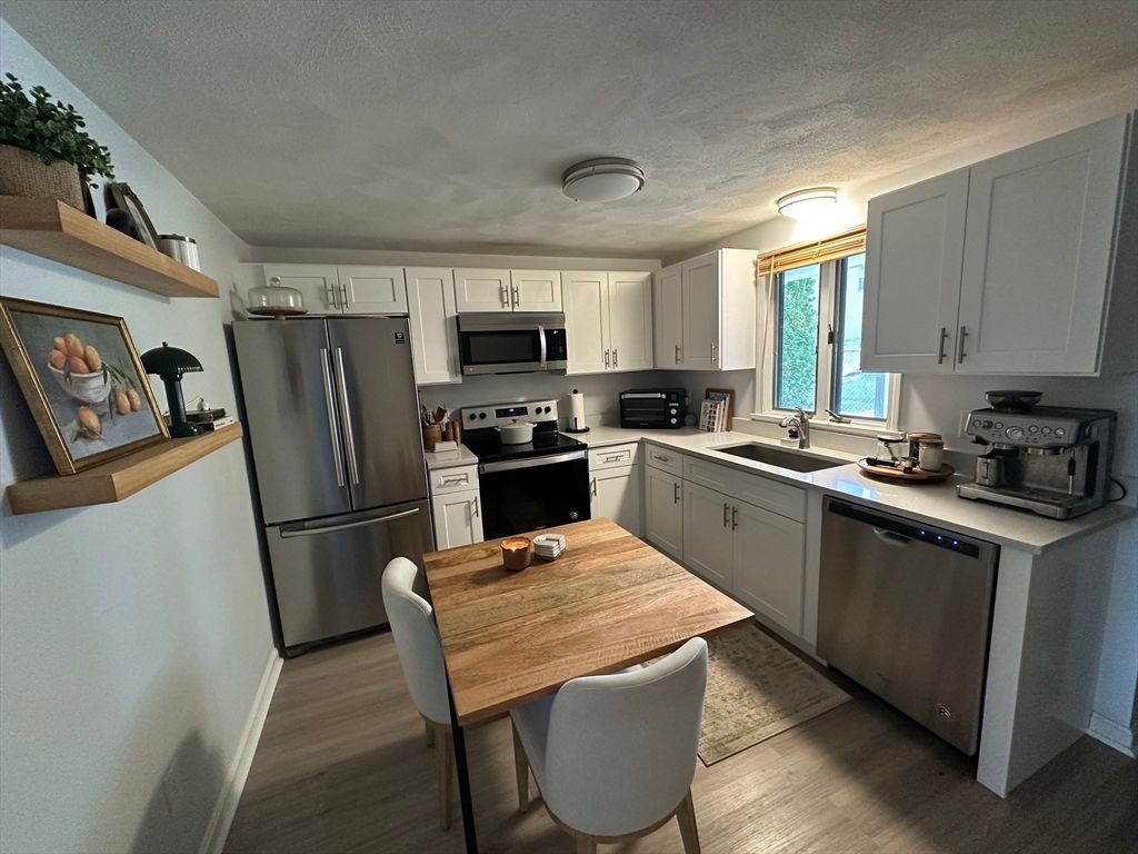 Interior, Kitchen, Stainless Steel Appliances, Wood Texture Flooring