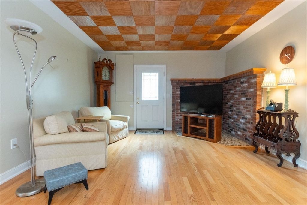 Interior, Living room, Stone Walls, Wood Texture Flooring