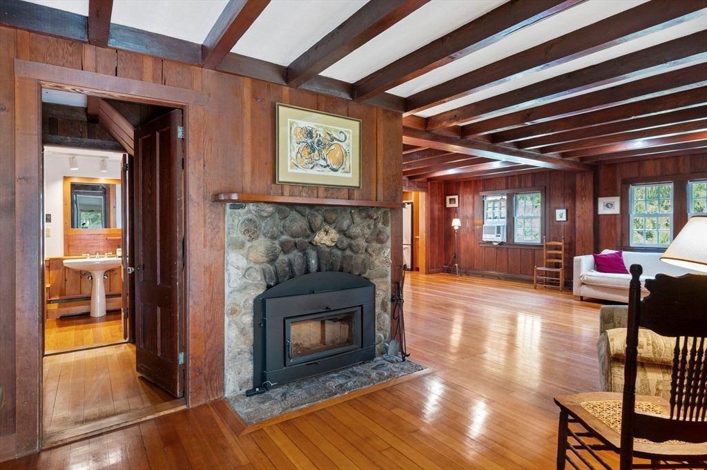 Fireplace, Interior, Wooden Beams, Wood Texture Flooring, Wooden Walls