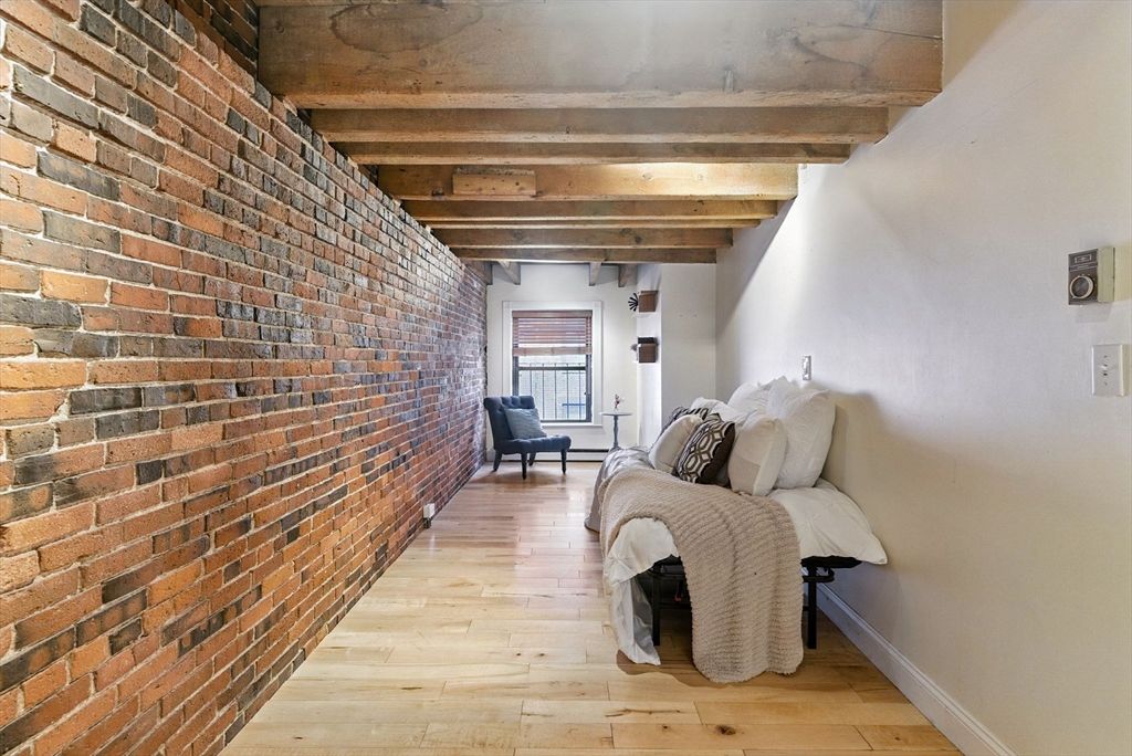 Interior, Stone Walls, Wooden Beams, Wood Texture Flooring