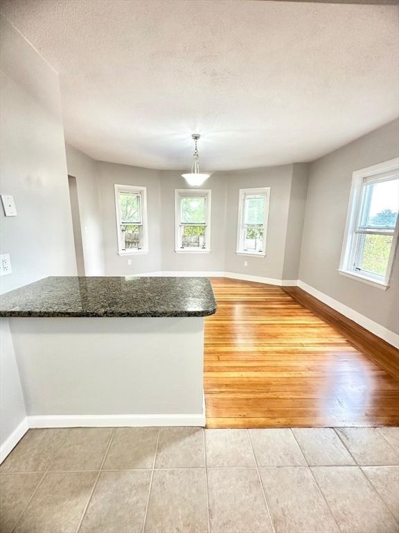 Empty room, Interior, Pendant Lights, Wood Texture Flooring