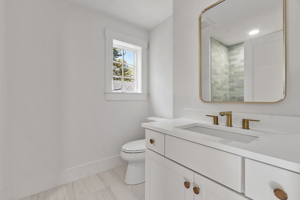 Bathroom, Interior, Recessed Lighting, Wood Texture Flooring