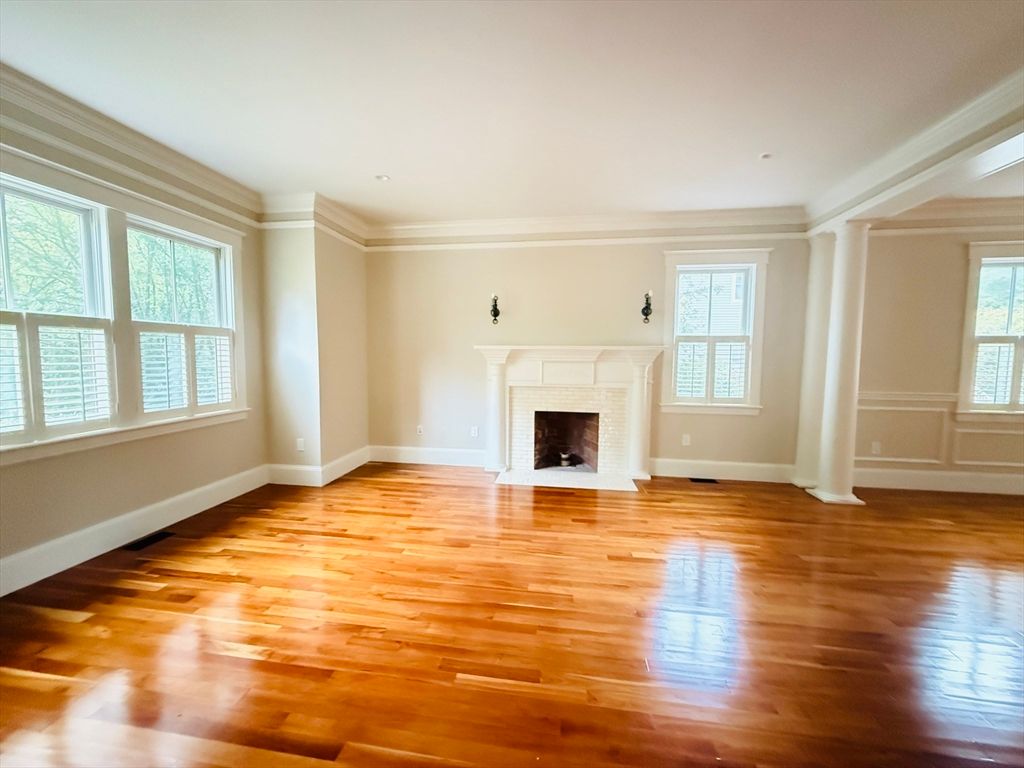 Empty room, Fireplace, Interior, Wood Texture Flooring