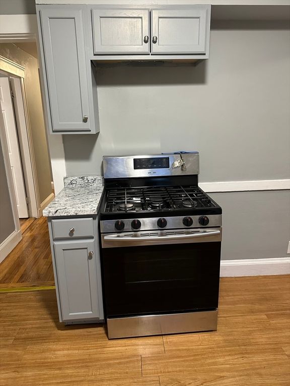 Interior, Kitchen, Stainless Steel Appliances, Wood Texture Flooring