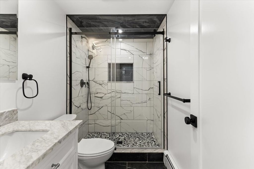 Bathroom, Glass Shower, Interior, Marble Walls