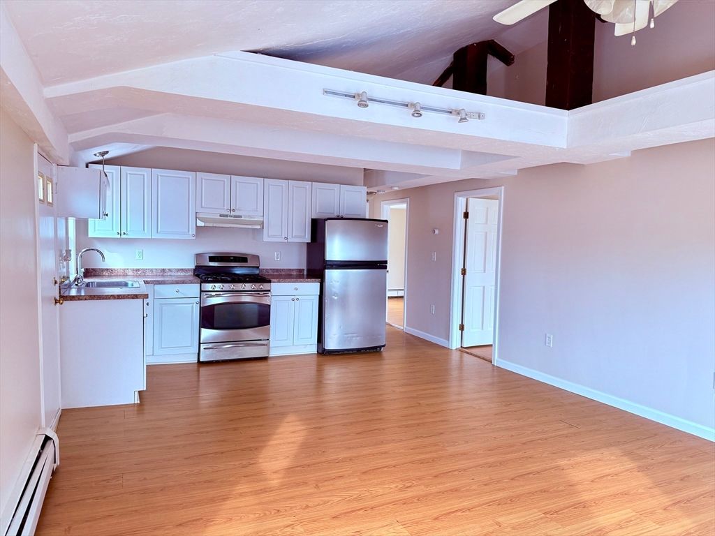 Interior, Kitchen, Stainless Steel Appliances, Wood Texture Flooring