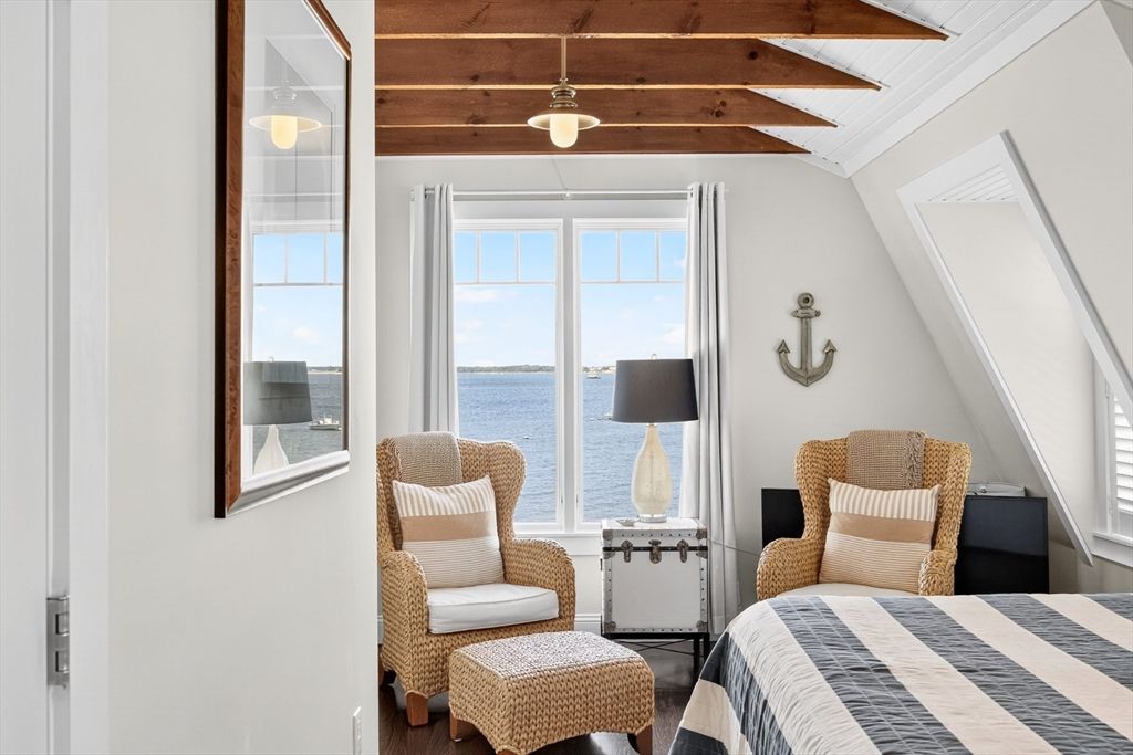 Bedroom, Interior, Water, Wooden Beams