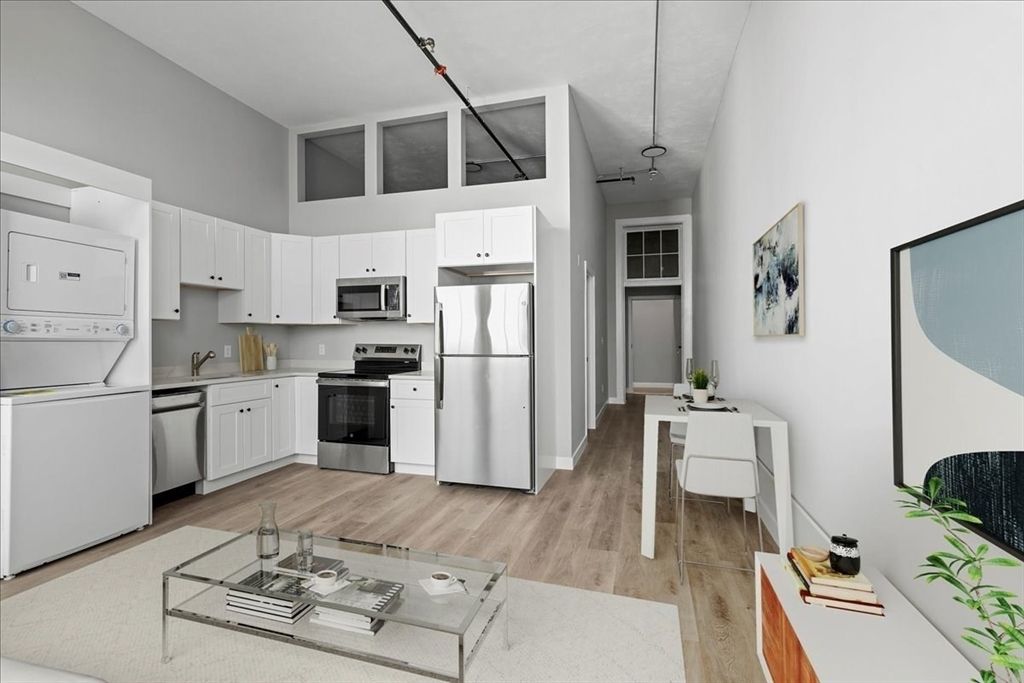 Interior, Kitchen, Stainless Steel Appliances, Wood Texture Flooring