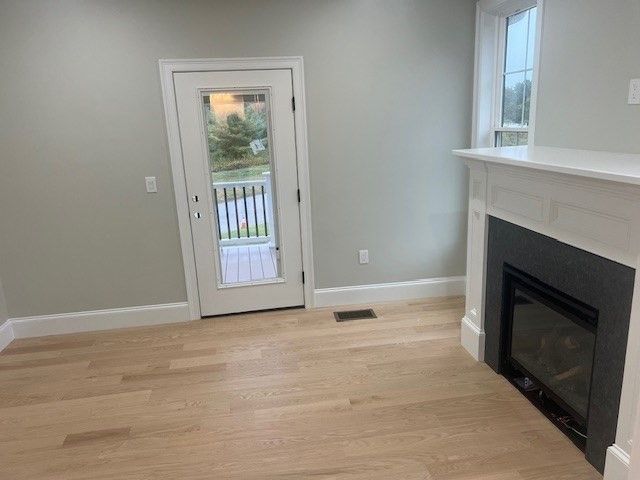 Fireplace, Interior, Wood Texture Flooring