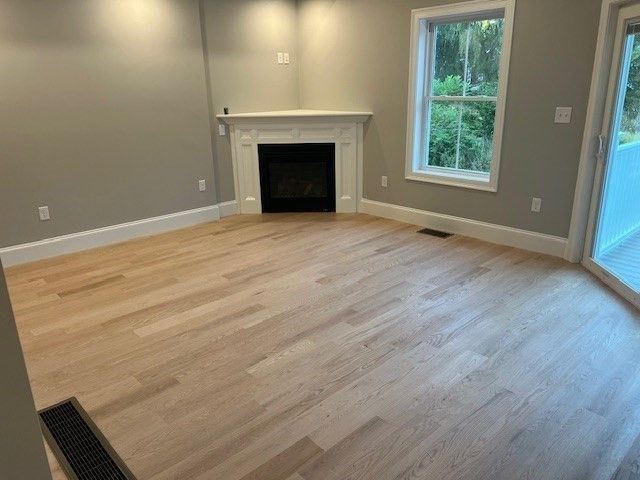 Empty room, Fireplace, Interior, Wood Texture Flooring