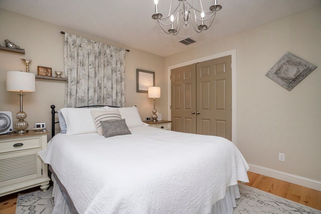 Bedroom, Chandelier, Interior, Wood Texture Flooring