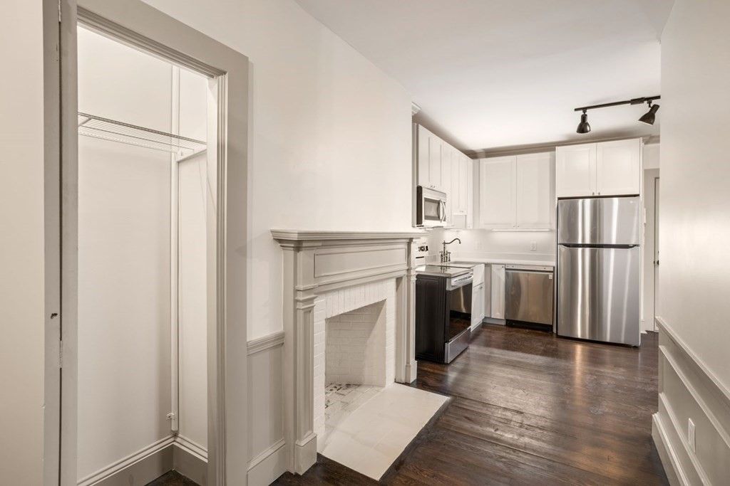 Interior, Kitchen, Stainless Steel Appliances, Wood Texture Flooring