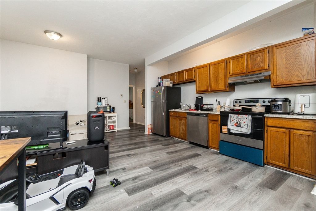 Interior, Kitchen, Wood Texture Flooring
