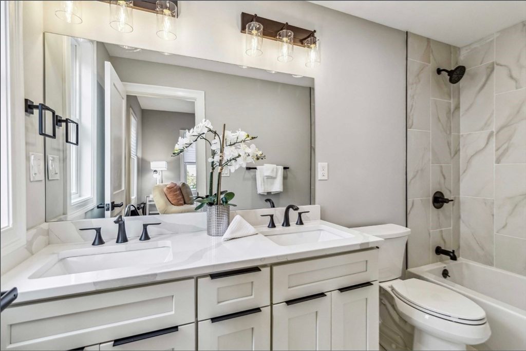 Bathroom, Dual Sink Vanities, Interior, Marble Walls
