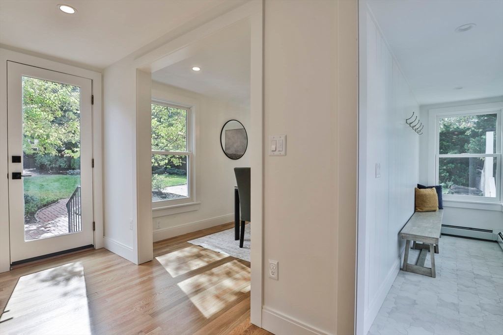 Interior, Marble, Recessed Lighting, Wood Texture Flooring