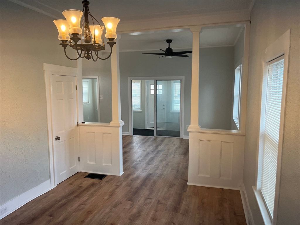 Chandelier, Interior, Wood Texture Flooring