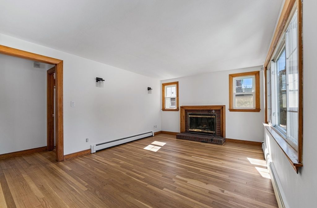 Empty room, Fireplace, Interior, Wood Texture Flooring