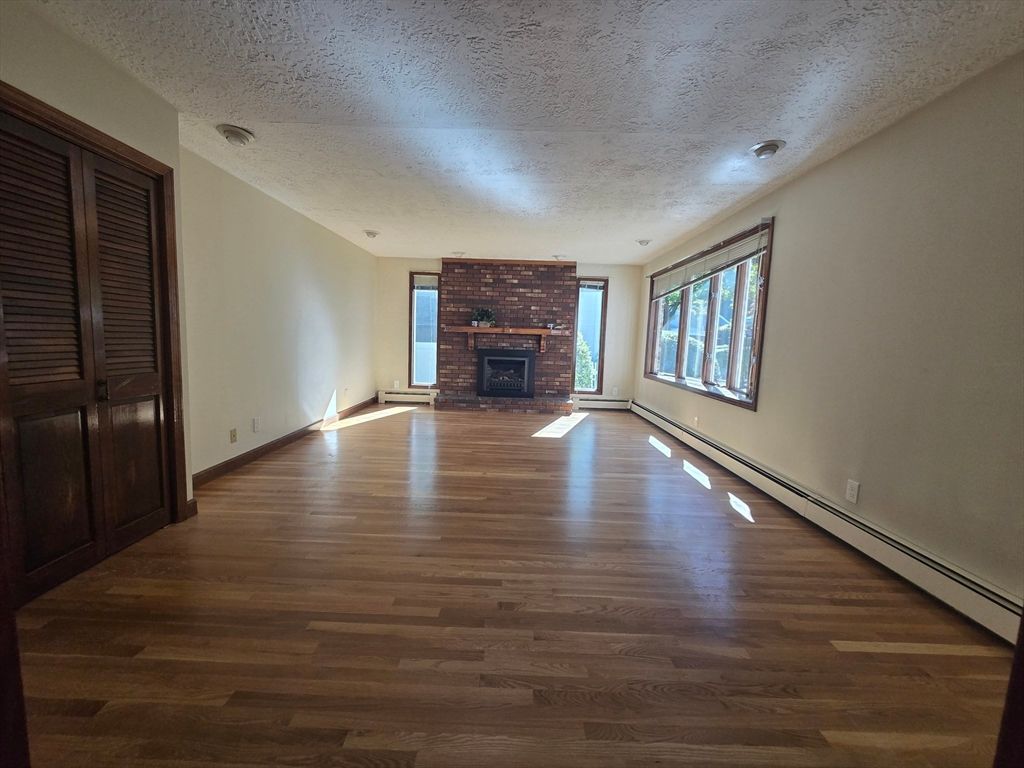 Empty room, Fireplace, Interior, Wood Texture Flooring