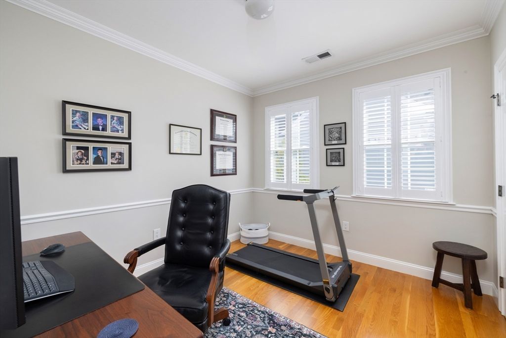 Fitness Equipment, Home Office, Interior, Wood Texture Flooring