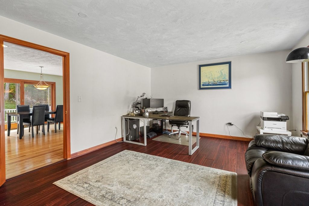 Home Office, Interior, Pendant Lights, Wood Texture Flooring
