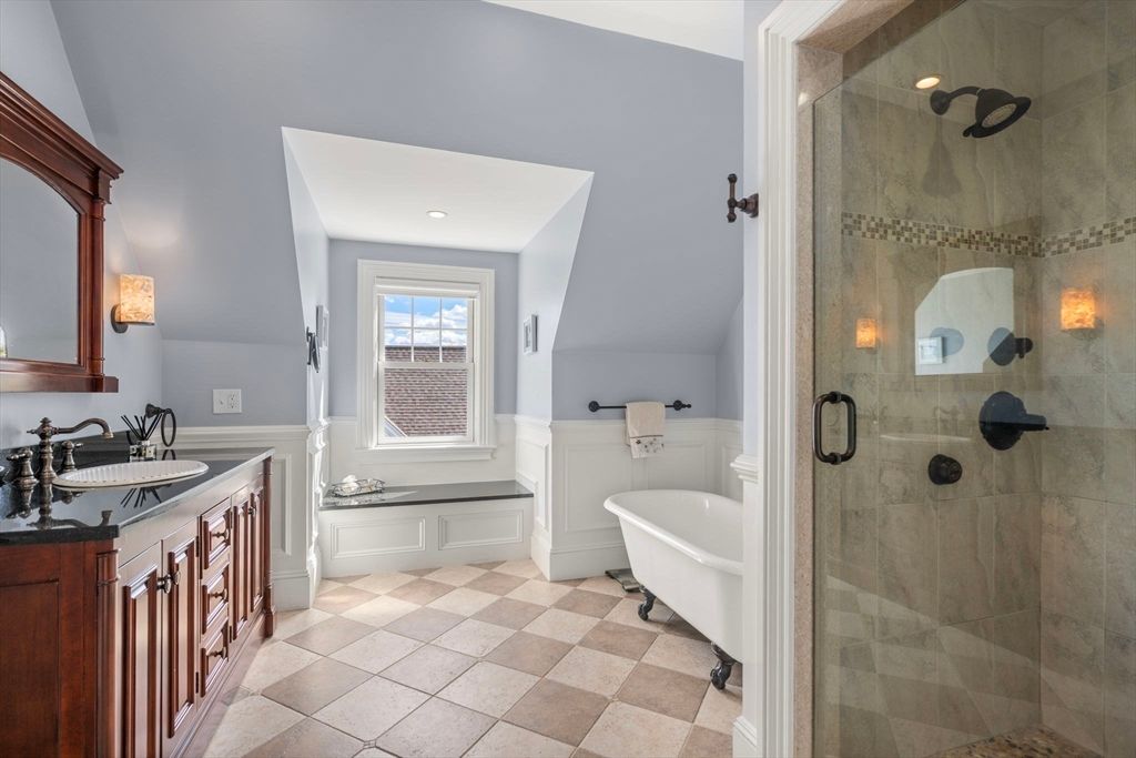 Bathroom, Dual Sink Vanities, Free Standing Baths, Glass Shower, Interior, Recessed Lighting