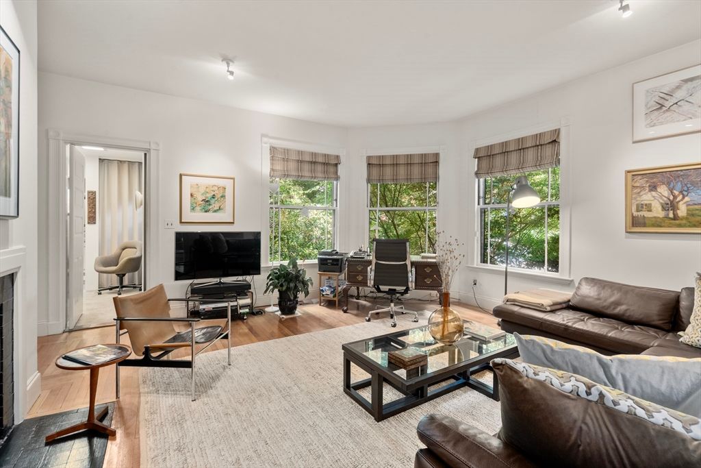 Fireplace, Home Office, Interior, Living room, Wood Texture Flooring