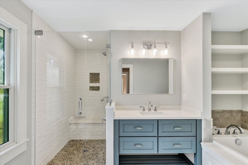 Bathroom, Dual Sink Vanities, Glass Shower, Interior
